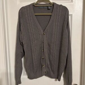 Oscar De La Renta Men's Gray Sweater Cardigan XL